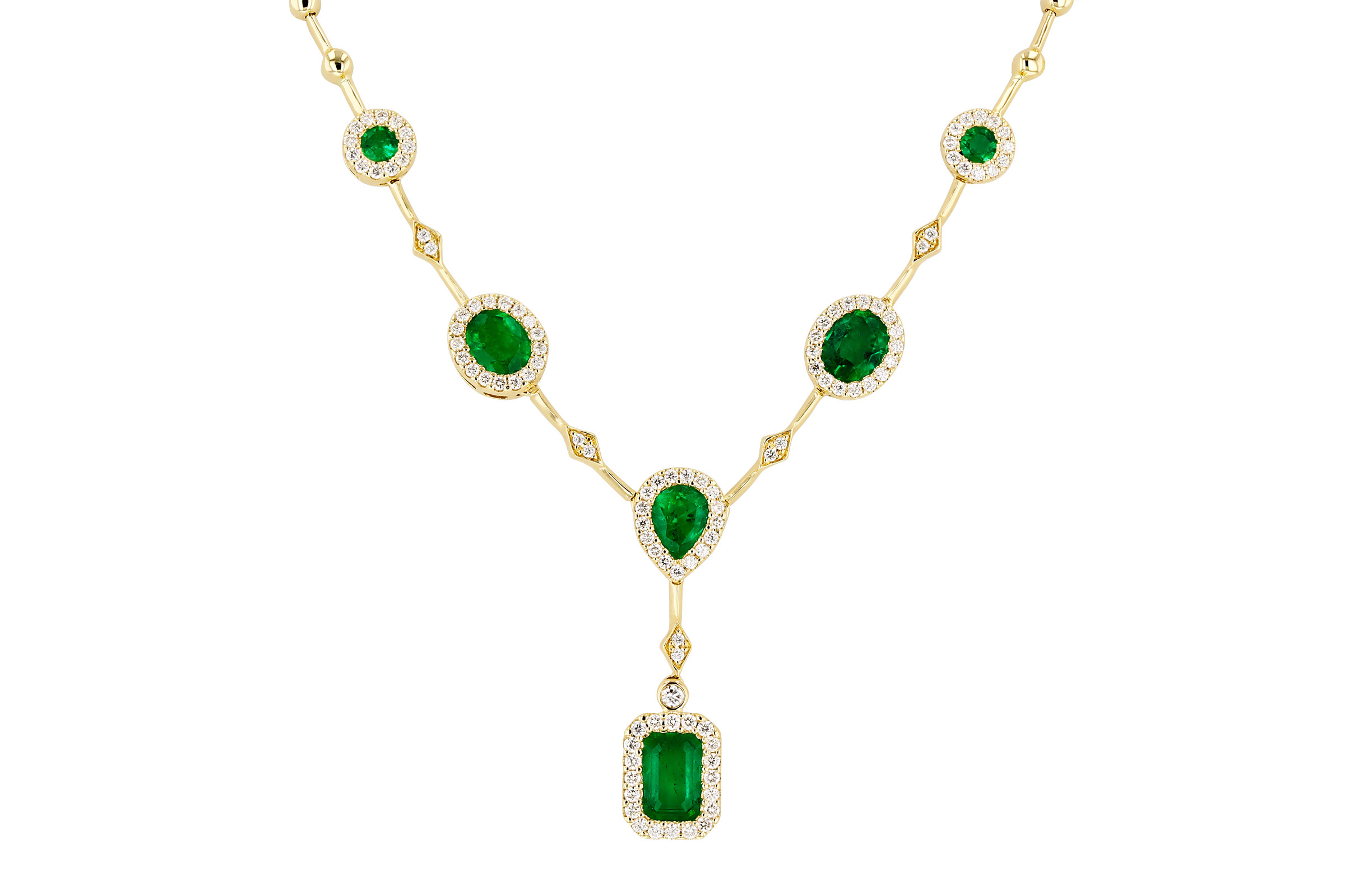 K321-02461: NECKLACE 1.66 TW EMERALD 2.08 TGW (17")