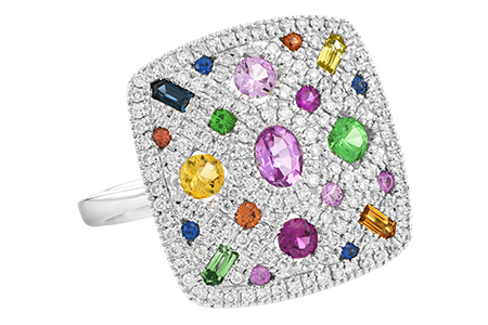 L045-59815: LDS DIA & COLOR RG .38 DIA 1.37 TGW