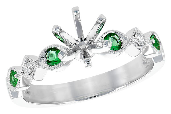 L235-57051: LDS SEMI DIA RG .12 EMERALD .16 TGW