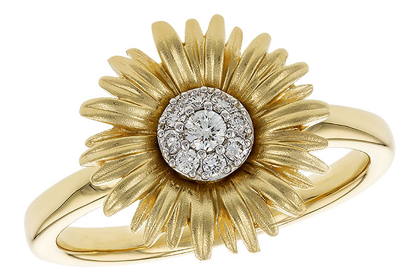 L319-22533: M319-21606 WITH YG & PETALS / WG SETTING .10 TW