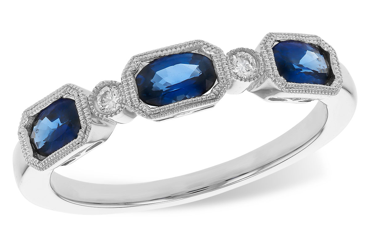 L320-11597: LDS WED RG .72 SAPPHIRE .77 TGW (4x3MM SAPP)