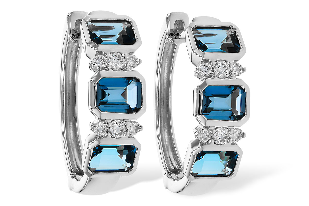 L320-11615: EARRINGS 1.37 TW LONDON BLUE TOPAZ 1.48 TGW