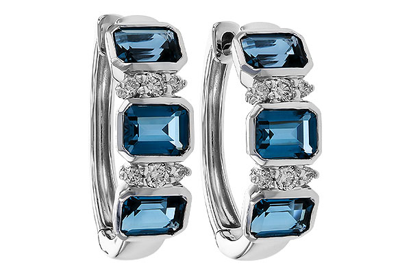 L320-11615: EARRINGS 1.37 TW LONDON BLUE TOPAZ 1.48 TGW
