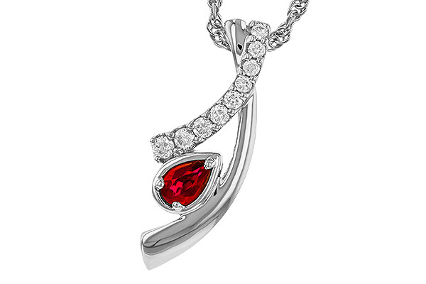 L320-15188: NECKLACE .21 RUBY .38 TGW (5x3 RUBY)