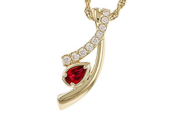 L320-15188: NECKLACE .21 RUBY .38 TGW (5x3 RUBY)