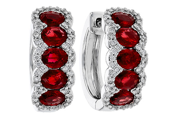 L320-16179: EARRINGS 2.20 TW RUBY 2.45 TGW
