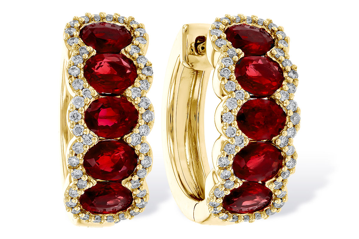 L320-16179: EARRINGS 2.20 TW RUBY 2.45 TGW