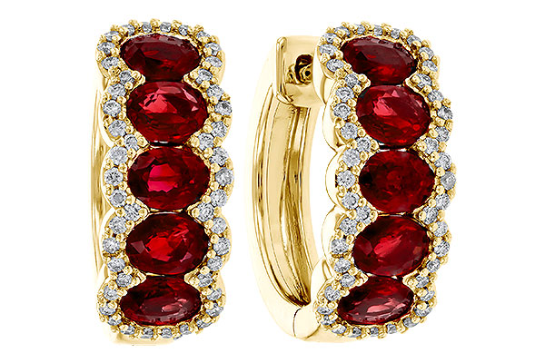 L320-16179: EARRINGS 2.20 TW RUBY 2.45 TGW