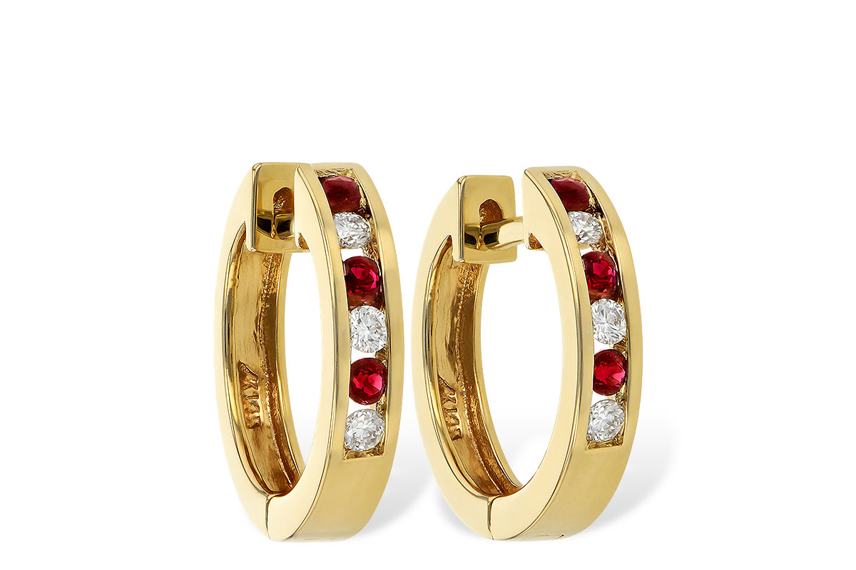 M046-48824: EARRINGS .16 RUBY .26 TGW