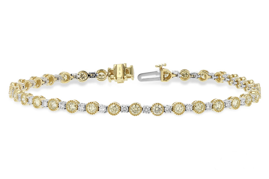 M233-81560: BRACELET 2.22 YELLOW DIA 3.04 TW