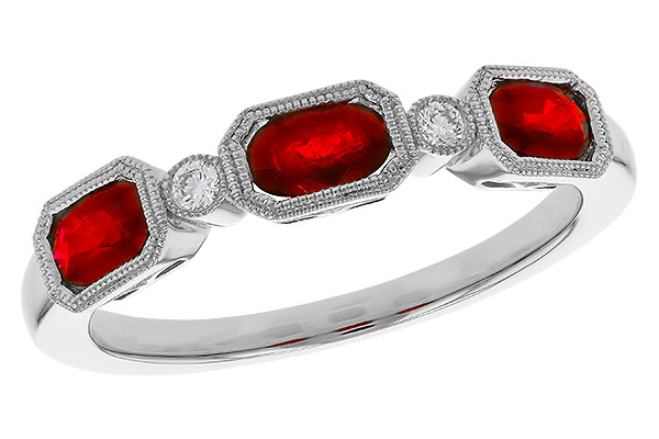M320-11588: LDS WED RG .72 RUBY .77 TGW (4x3MM RUBY)