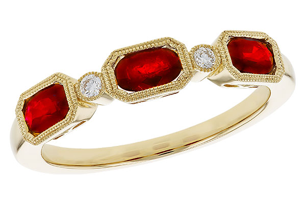 M320-11588: LDS WED RG .72 RUBY .77 TGW (4x3MM RUBY)