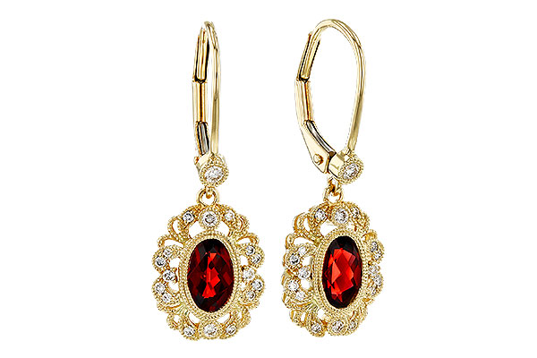 M320-13379: EARRINGS .98 TW GARNET 1.15 TGW (7x5MM GARNET)