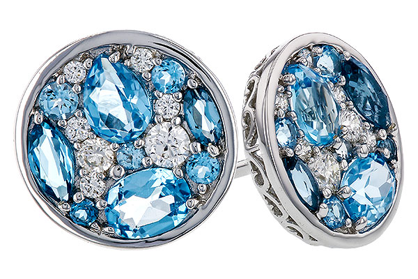 M320-13397: EARRINGS 1.02 TW BLUE TOPAZ 1.18 TGW