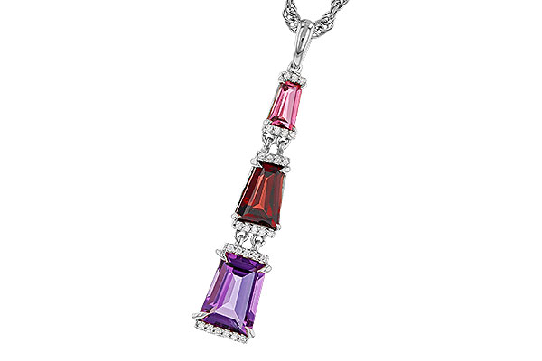 M320-13406: NECKLACE 2.32 SEMI-PREC (PT,GT,AMY) 2.37 TGW