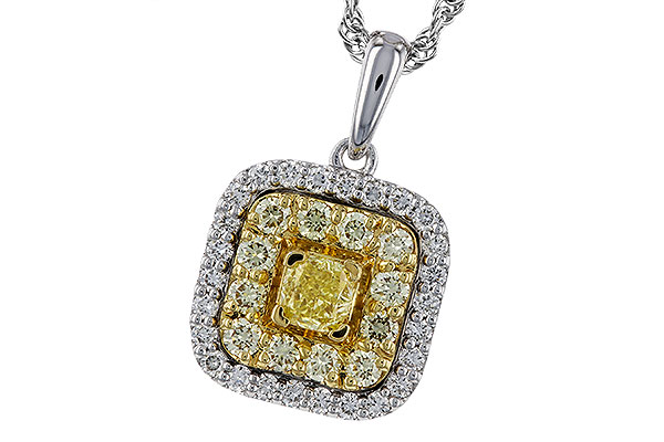 M320-13415: NECK .23 FANCY YELLOW DIAMONDS .65 TW