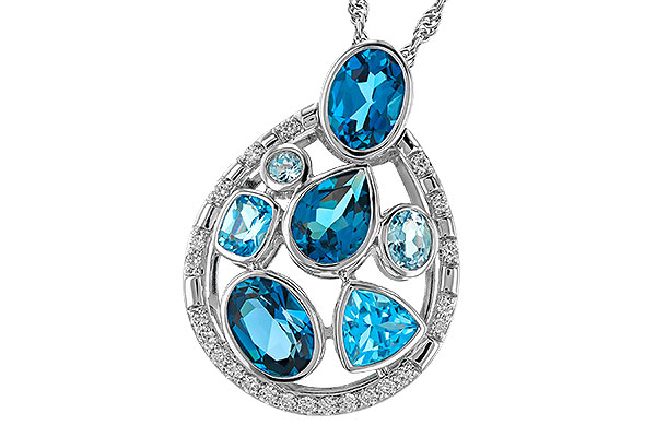 M320-15224: NECKLACE 3.23 TW BLUE TOPAZ 3.38 TGW