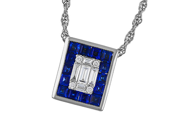 M320-17051: NECKLACE .84 SAPPHIRE TW 1.02 TGW