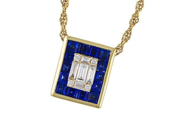 M320-17051: NECKLACE .84 SAPPHIRE TW 1.02 TGW