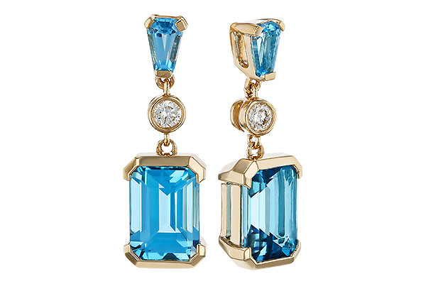 M320-17060: EARRINGS 2.37 TW BLUE TOPAZ 2.44 TGW
