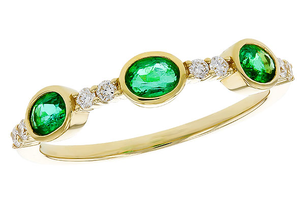 M320-17915: LDS WEDDING RG .46 TW EMERALD .58 TGW