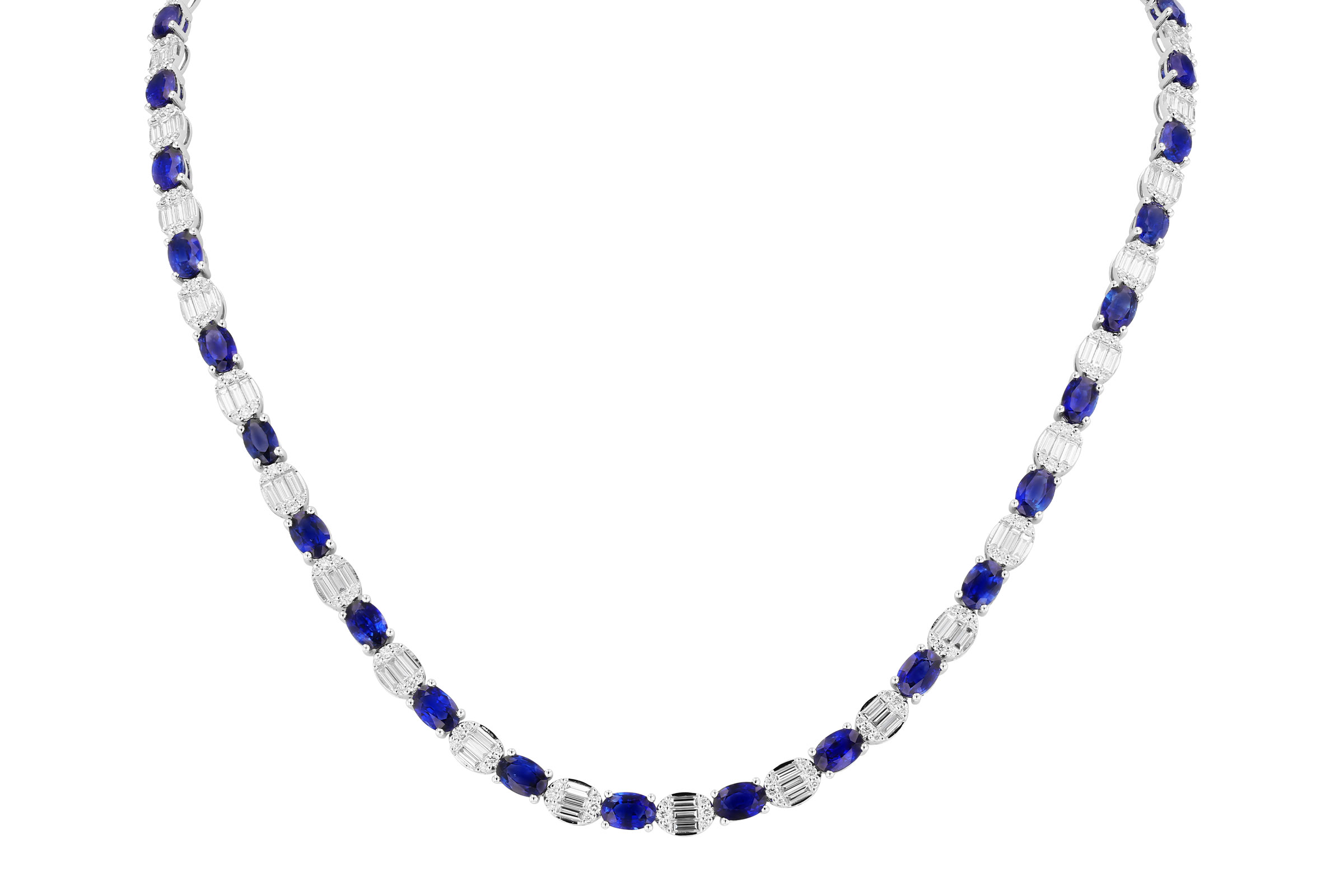 M321-02460: NECKLACE 17.68 TW SAPPHIRE 21.82 TGW (17")