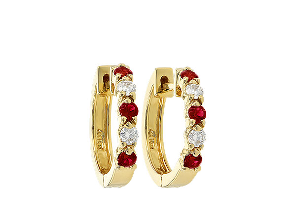 B046-48843: EARRINGS .33 RUBY .52 TGW