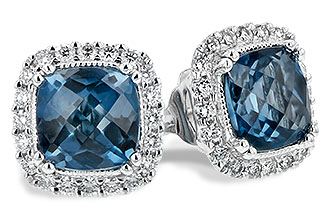 K234-65206: EARR 2.14 LONDON BLUE TOPAZ 2.40 TGW (6MM LBT)