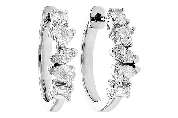 L319-25233: EARRINGS .70 TW FANCY CUT DIAS